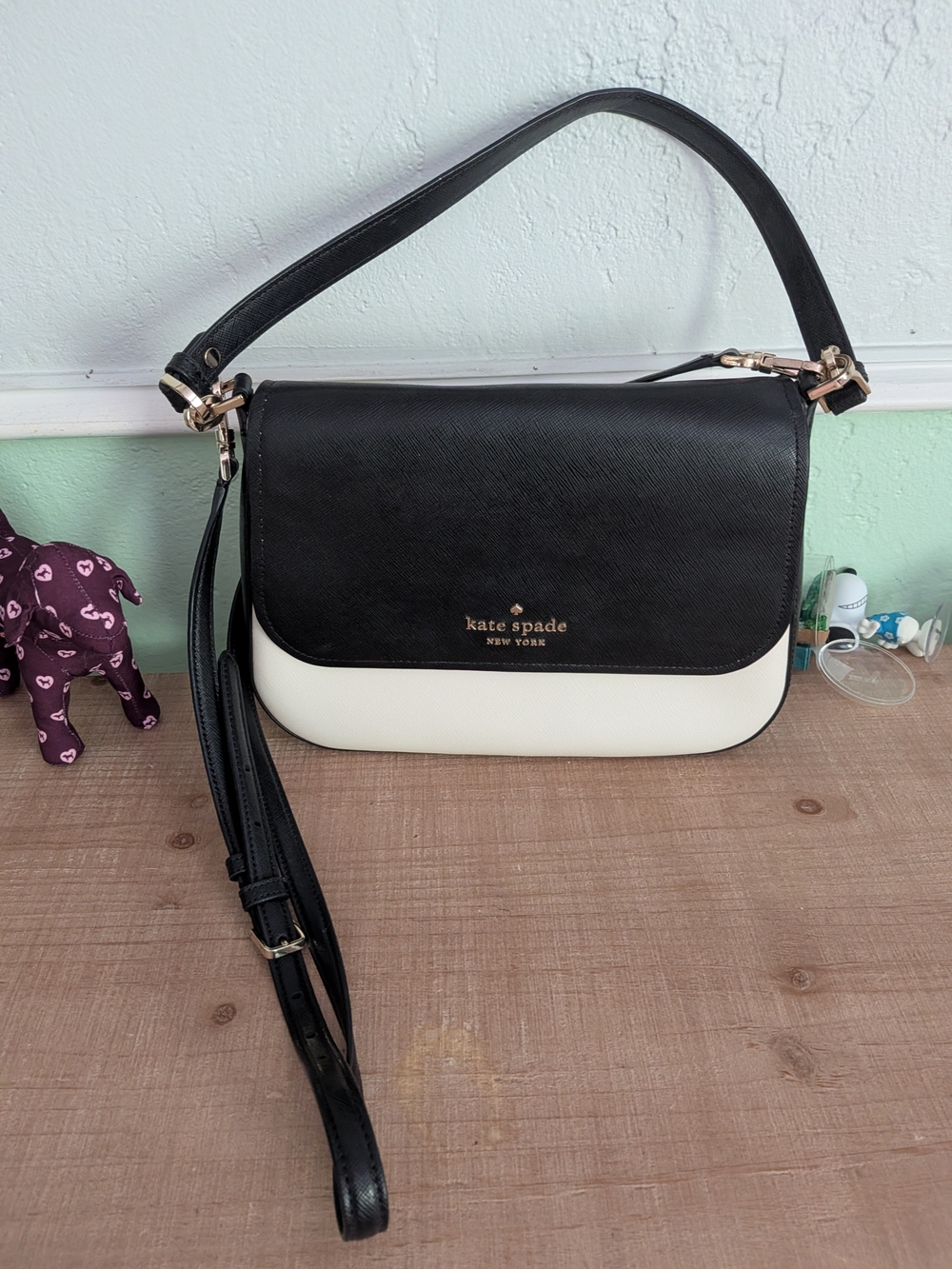 kate spade Black and White Two-Tone Crossbody Bag